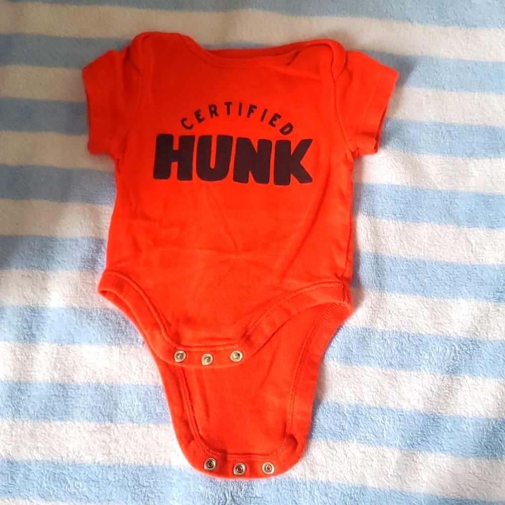 Old navy 0-3 certified hunk diaper shirt